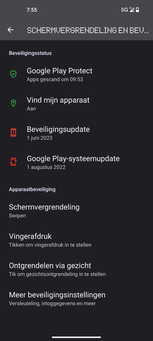 Scroll naar en selecteer Meer beveiligingsinstellingen