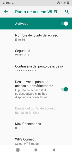 El teléfono ha sido configurado para su uso como módem