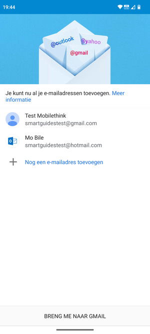 Selecteer BRENG ME NAAR GMAIL