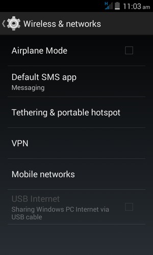 Select Tethering & portable hotspot