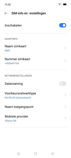 Om van netwerk te wisselen in geval van netwerkproblemen, selecteert u Mobiele provider