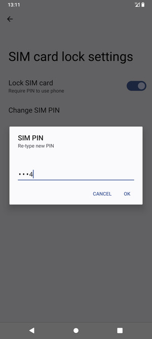 Confirm your new SIM PIN and select OK