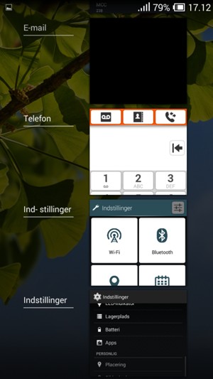 Swipe apps til højre for at lukke dem
