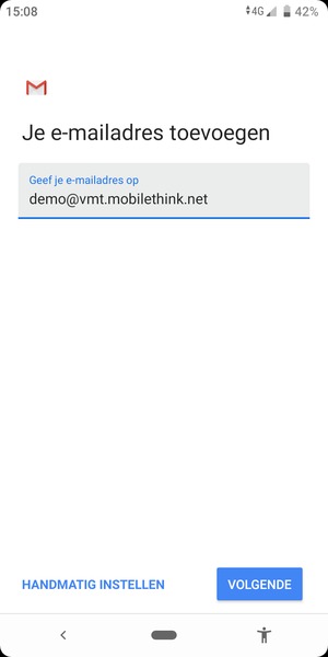 Voer uw e-mailadres in en selecteer VOLGENDE
