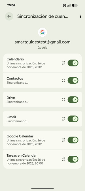 Su información será sincronizada