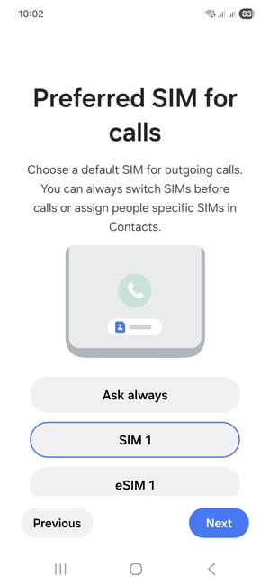 Select your preferred option and select Next