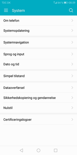 Vælg Sikkerhedskopiering og gendannelse