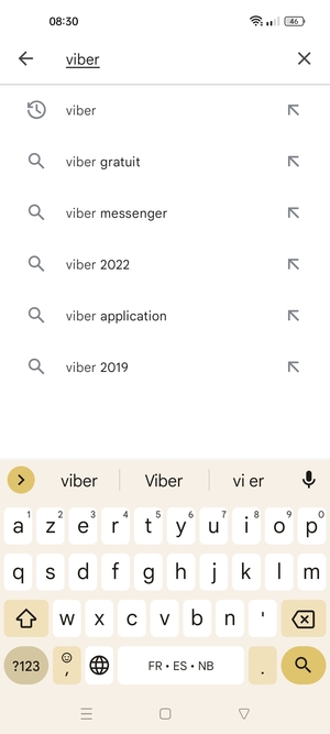 Saisissez le nom de l'appli et sélectionnez Rechercher