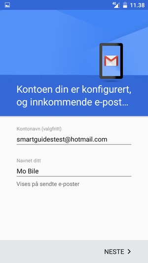 Gi kontoen din et navn, og skriv inn navnet ditt. Velg  NESTE