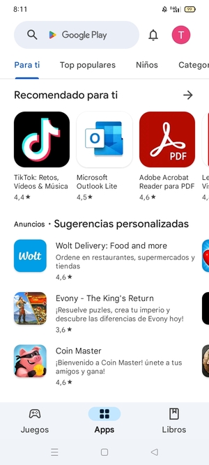 Seleccione la barra de Búsqueda