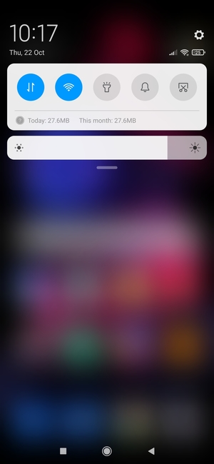 Slide down the top menu again