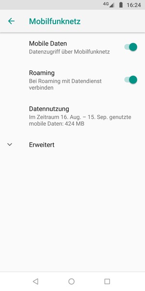 Schalten Sie Roaming an oder aus