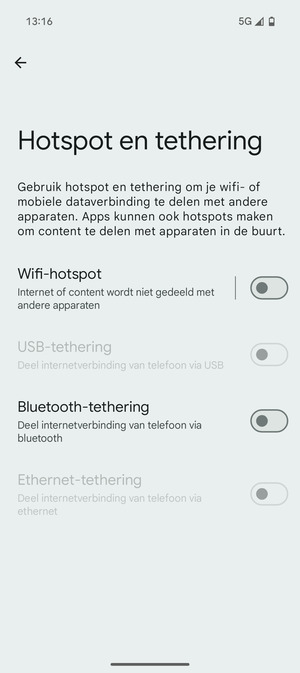 Selecteer Wifi-hotspot