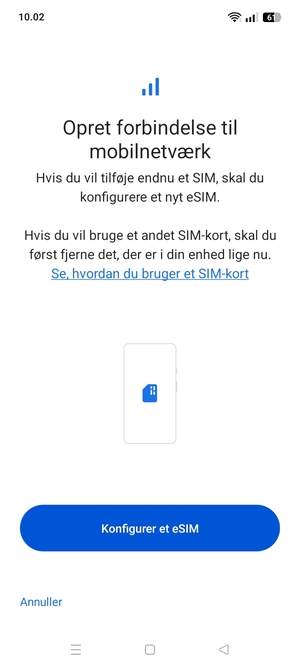 Vælg Konfigurer et eSIM