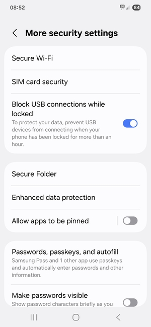 Select SIM card security