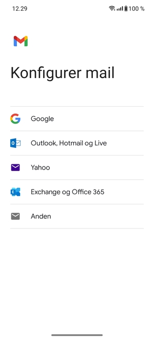 Vælg Outlook, Hotmail og Live