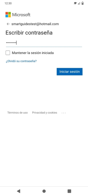 Introduzca su contraseña y seleccione Iniciar sesión