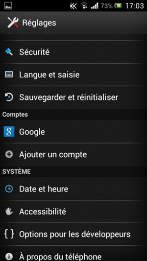 Sélectionnez Sauvegarder et réinitialiser