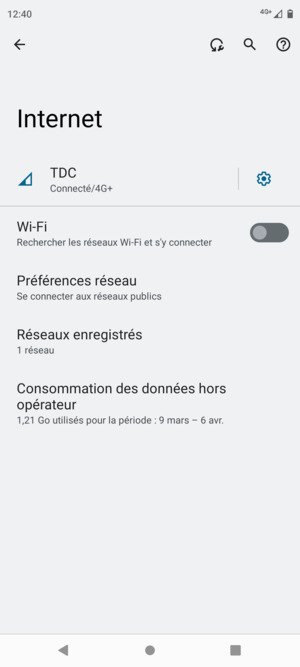 Activer le Wi-Fi