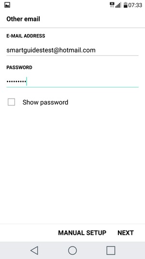 Enter your Email address and Password. Select NEXT