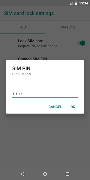 Enter your Old SIM PIN and select OK