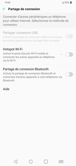 Sélectionnez Hotspot Wi-Fi