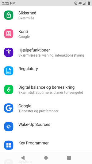 Scroll til og vælg Sikkerhed