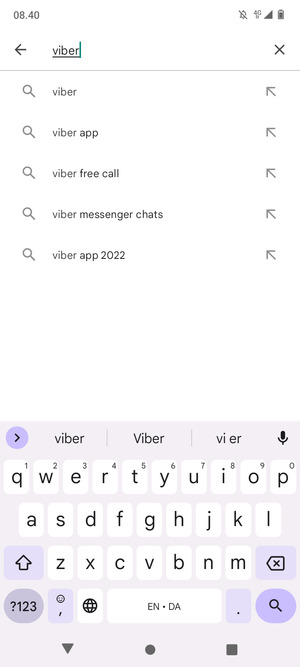 Indtast navnet på appen og vælg Søg