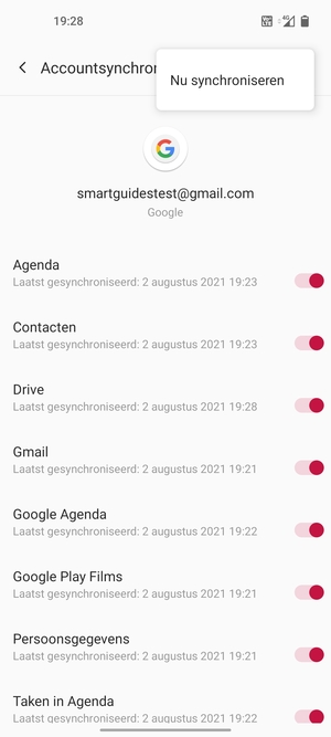Selecteer Nu synchroniseren