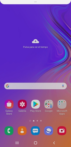 Deslice hacia abajo el menú superior