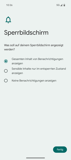 Wählen Sie die gewünschte Option und wählen Sie Fertig