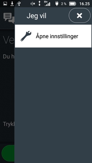 Velg Åpne innstillinger