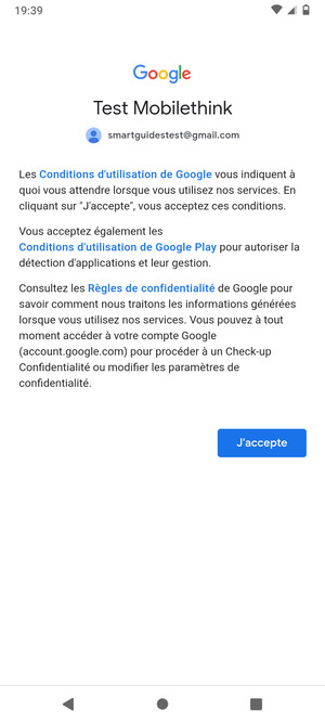 Sélectionnez J'accepte