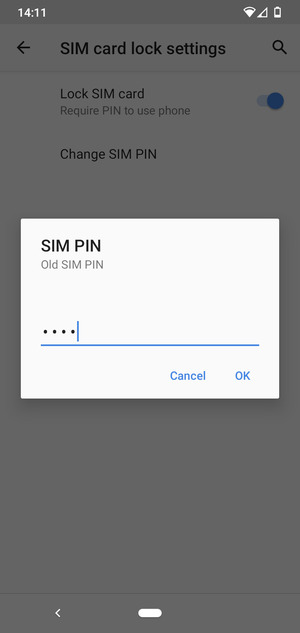 Enter Old SIM PIN and select OK