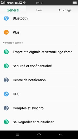 Faites défiler et sélectionnez Sauvegarder et réinitialiser