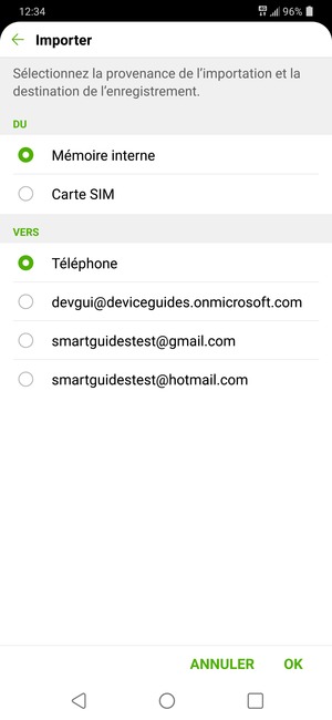 Sélectionnez Carte SIM
