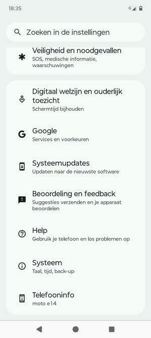 Scroll naar en selecteer Systeemupdates