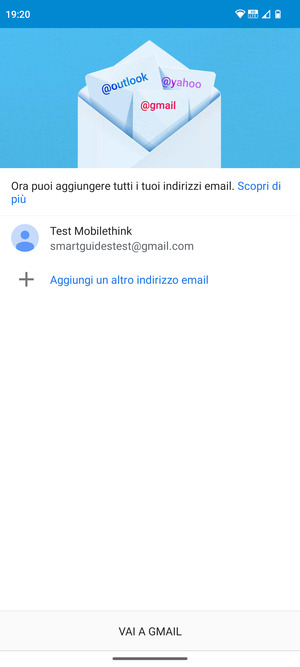 Seleziona VAI A GMAIL