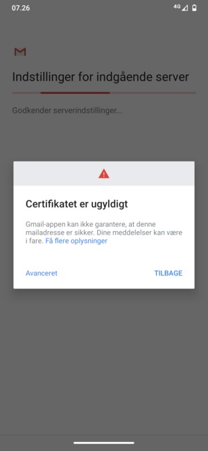 Vælg TILBAGE