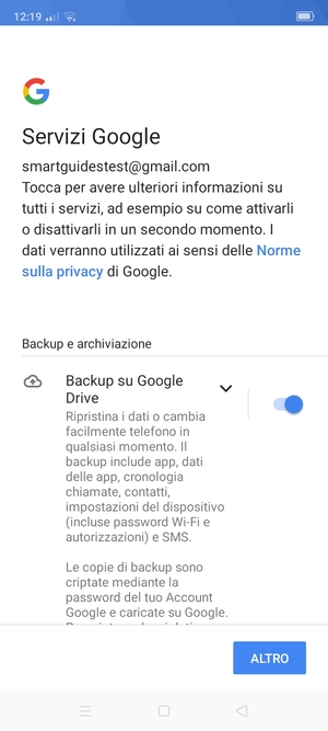 Seleziona ALTRO