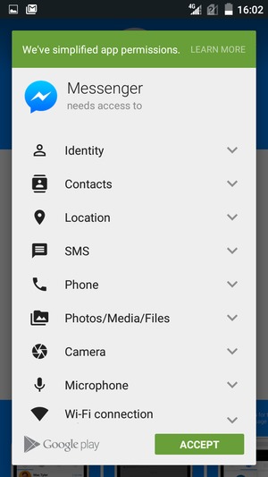 Select ACCEPT
