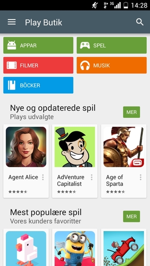 Tryck på Sök-knappen