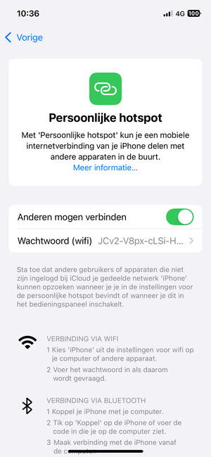 Selecteer Wachtwoord (wifi)