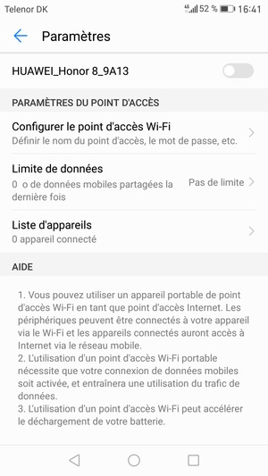 Sélectionnez Configurer le point d'accès Wi-Fi 