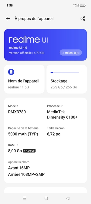 Sélectionnez realme UI