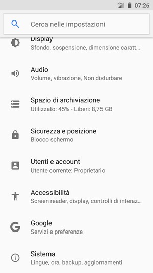 Scorri e seleziona Utenti e account