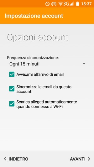 Seleziona AVANTI
