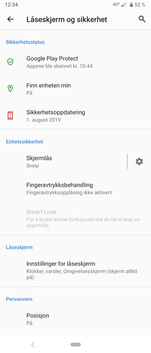 Bla til og velg Posisjon
