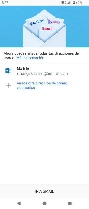 Seleccione IR A GMAIL