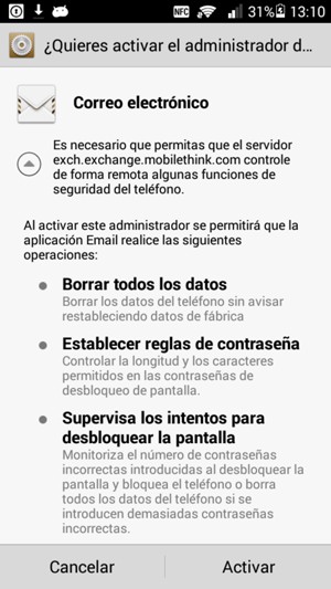 Seleccione Activar